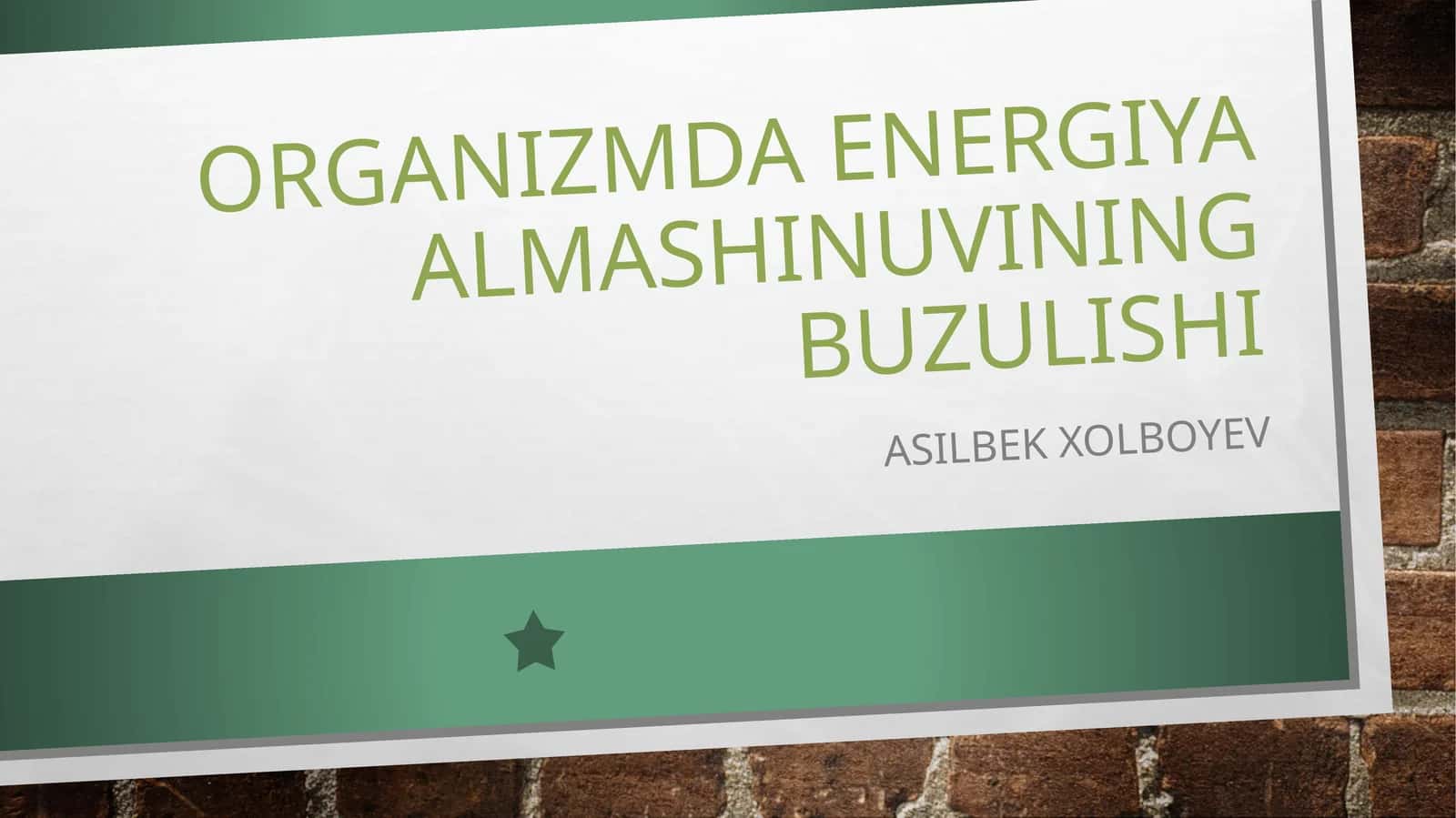 organizmda energiya almashinuvi buzulishlari