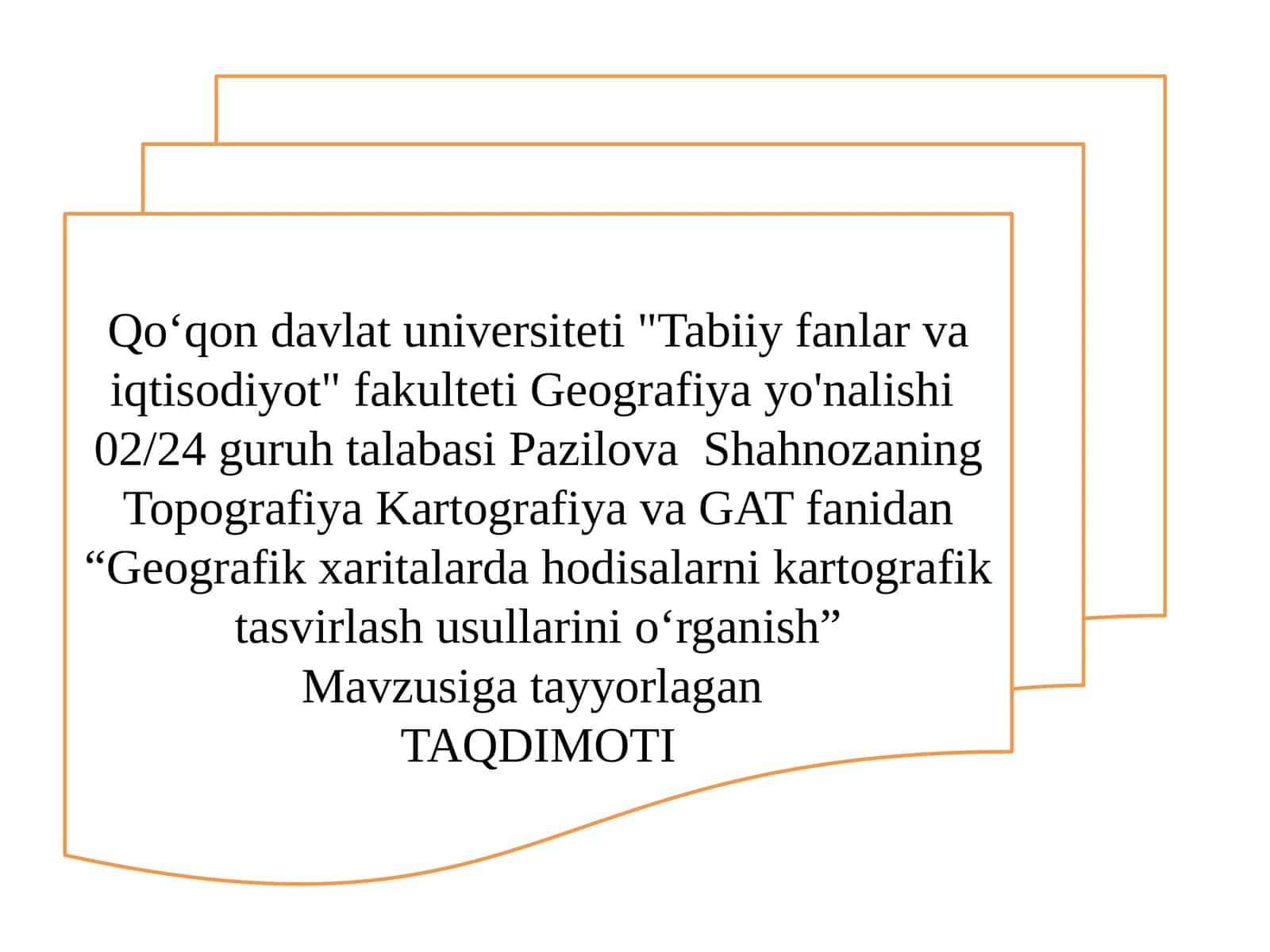 Geografik xaritalarda hodisalarni kartografik tasvirlash usullarini o'rganish