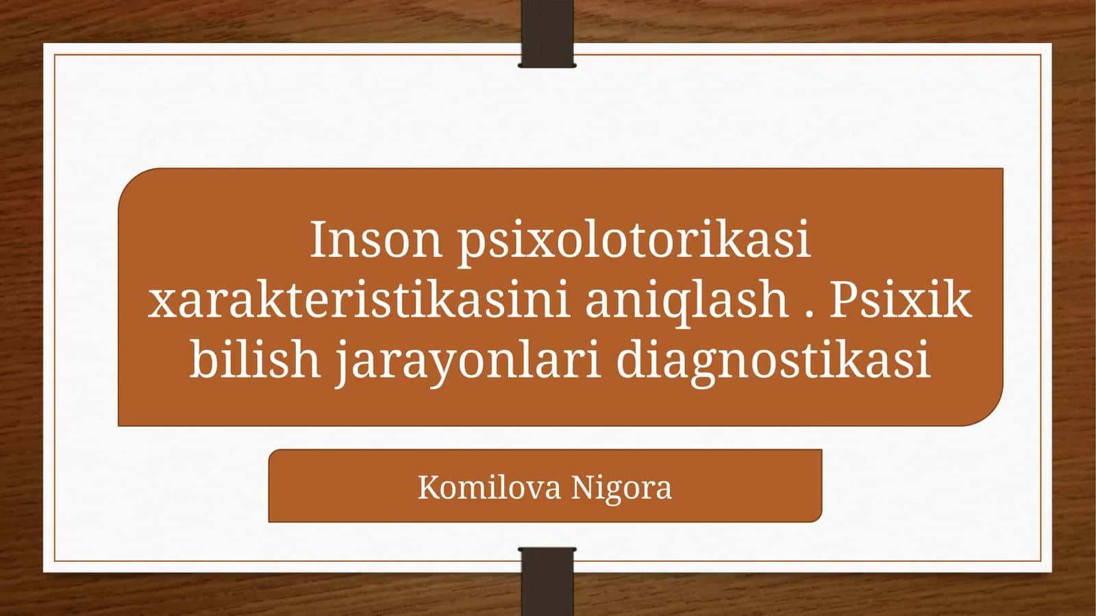 Inson psixologiyasi xarakteristikasini aniqlash