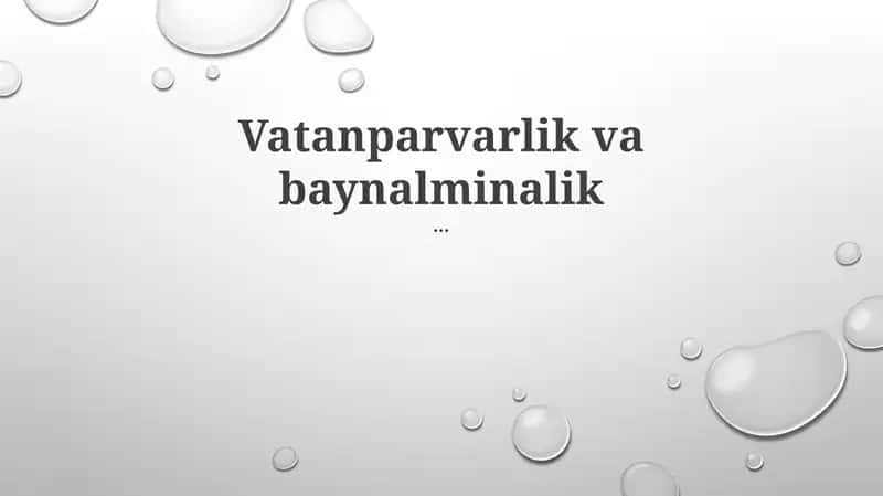 Vatanparvarlik va baynalminalik