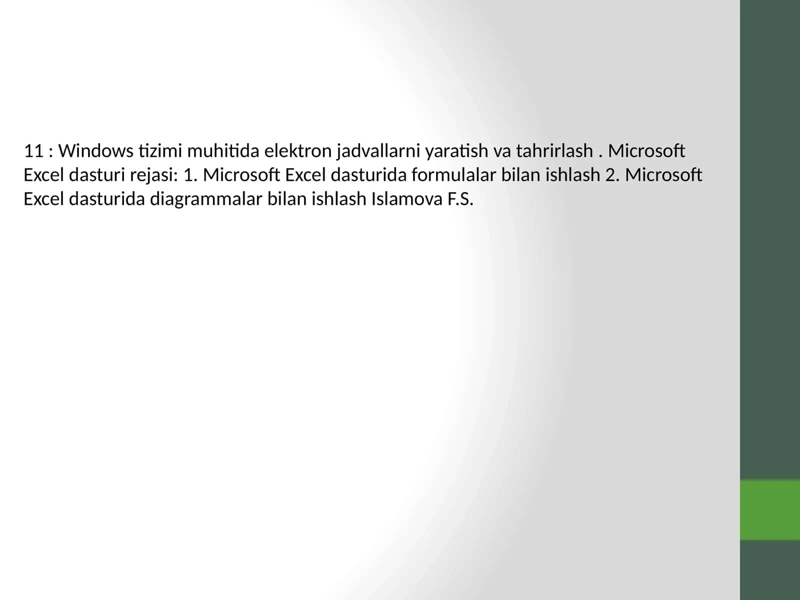 Microsoft Excel dasturi