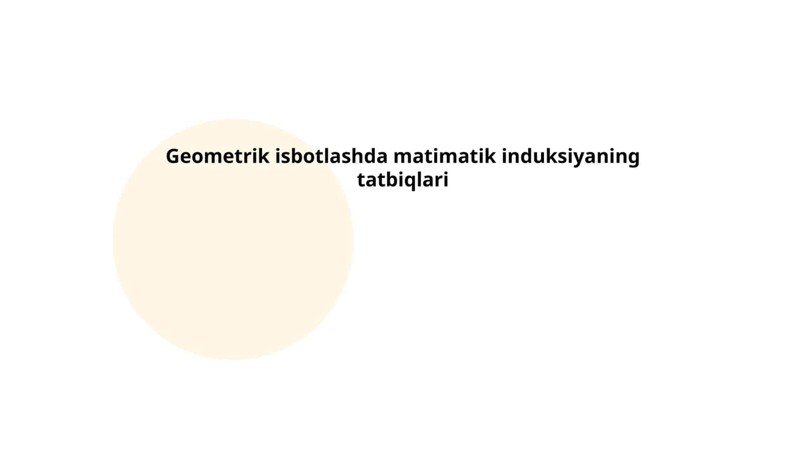 Geometrik isbotlashda matimatik induksiyaning tatbiqlari