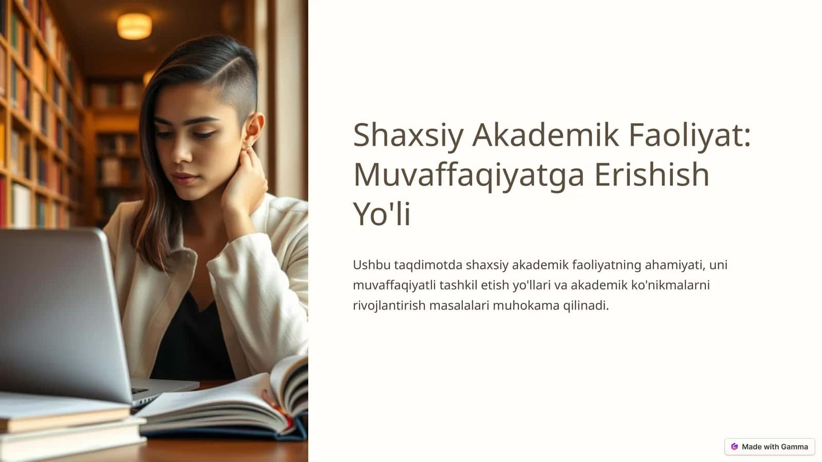 Shaxsiy Akademik Faoliyat: Muvaffaqiyatga Erishish Yo'li