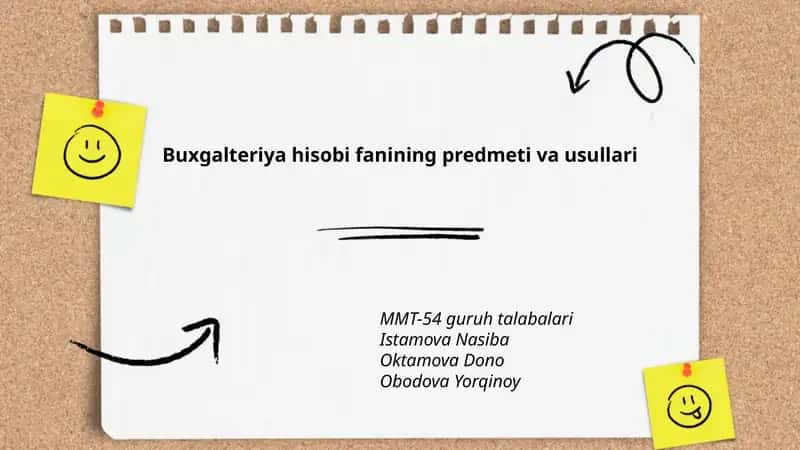 Buxgalteriya hisobi fanining predmeti va usullari