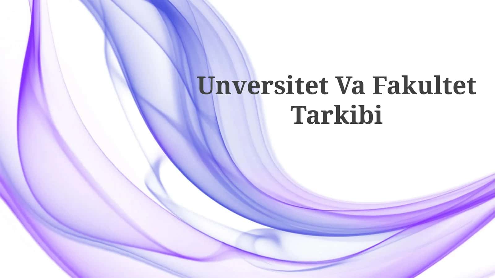 Fakultet Tarkibining Mavzusi