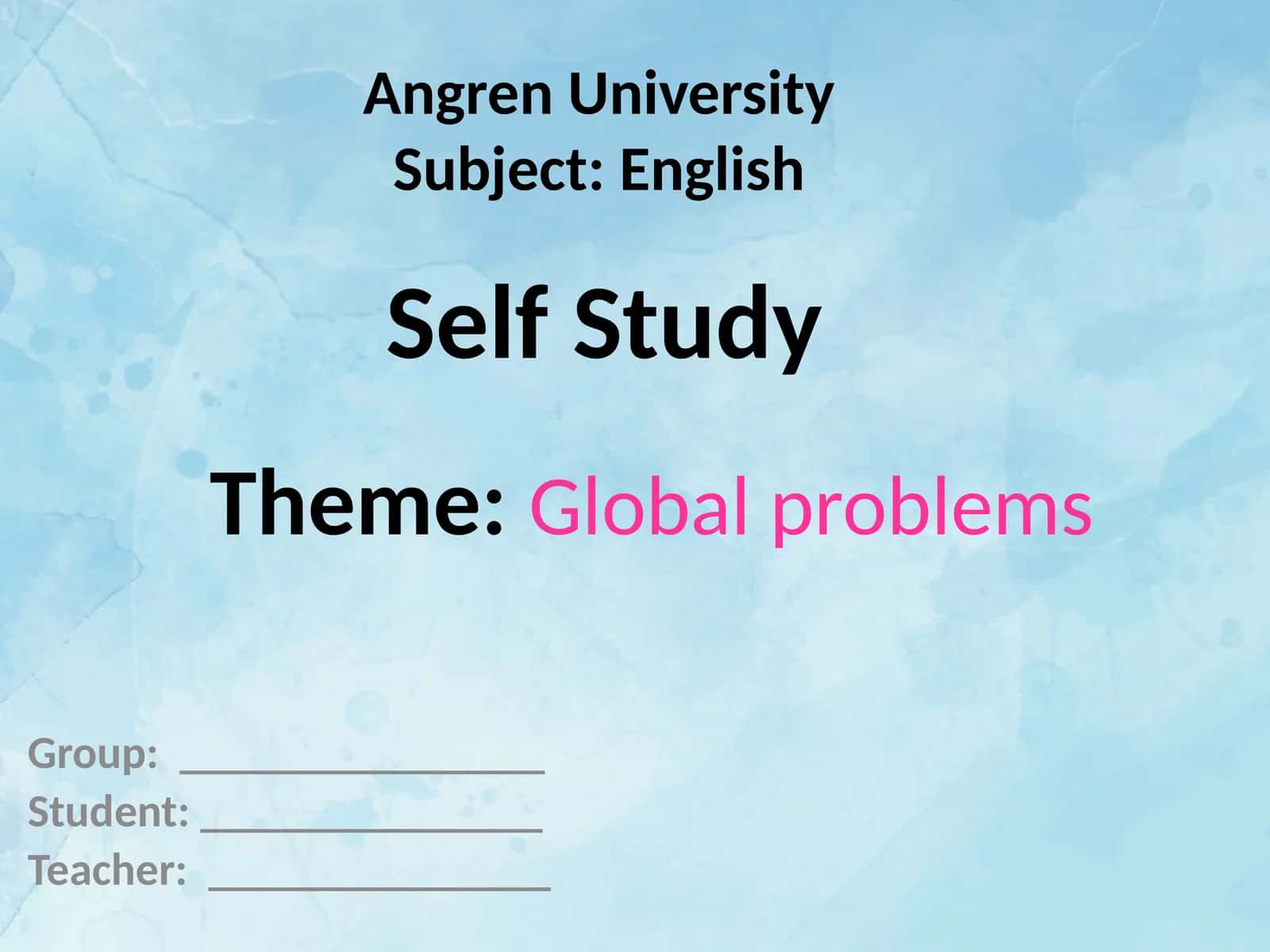 Global problems
