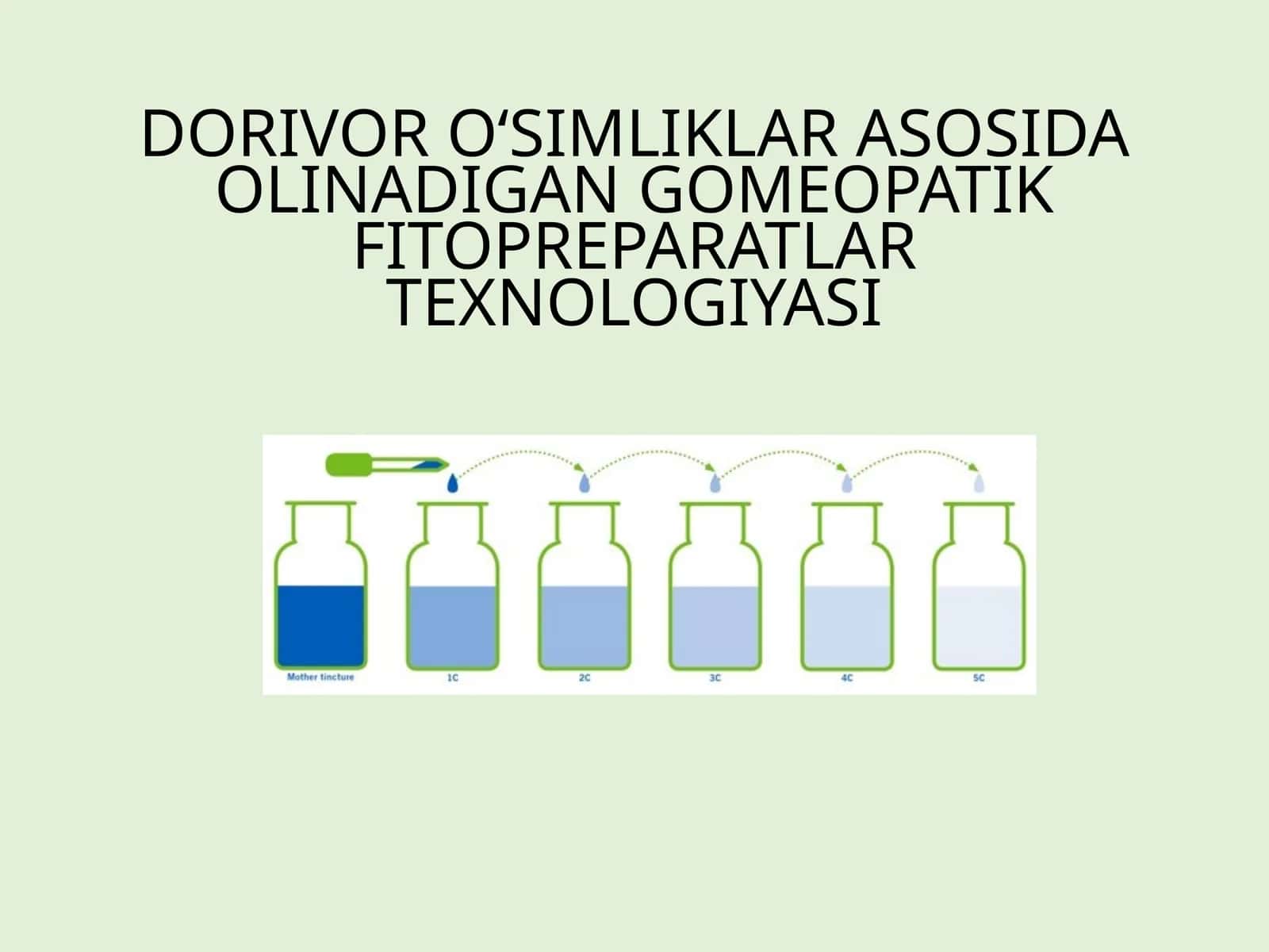 GOMEOPATIK FITOPREPARATLAR TEXNOLOGIYASI