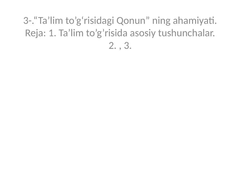 Ta'lim to’g‘risidagi Qonun
