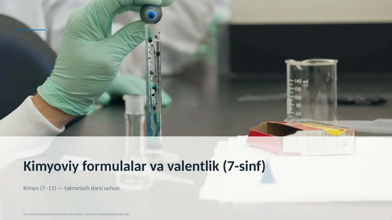 Kimyoviy formulalar va valentlik (7-sinf)