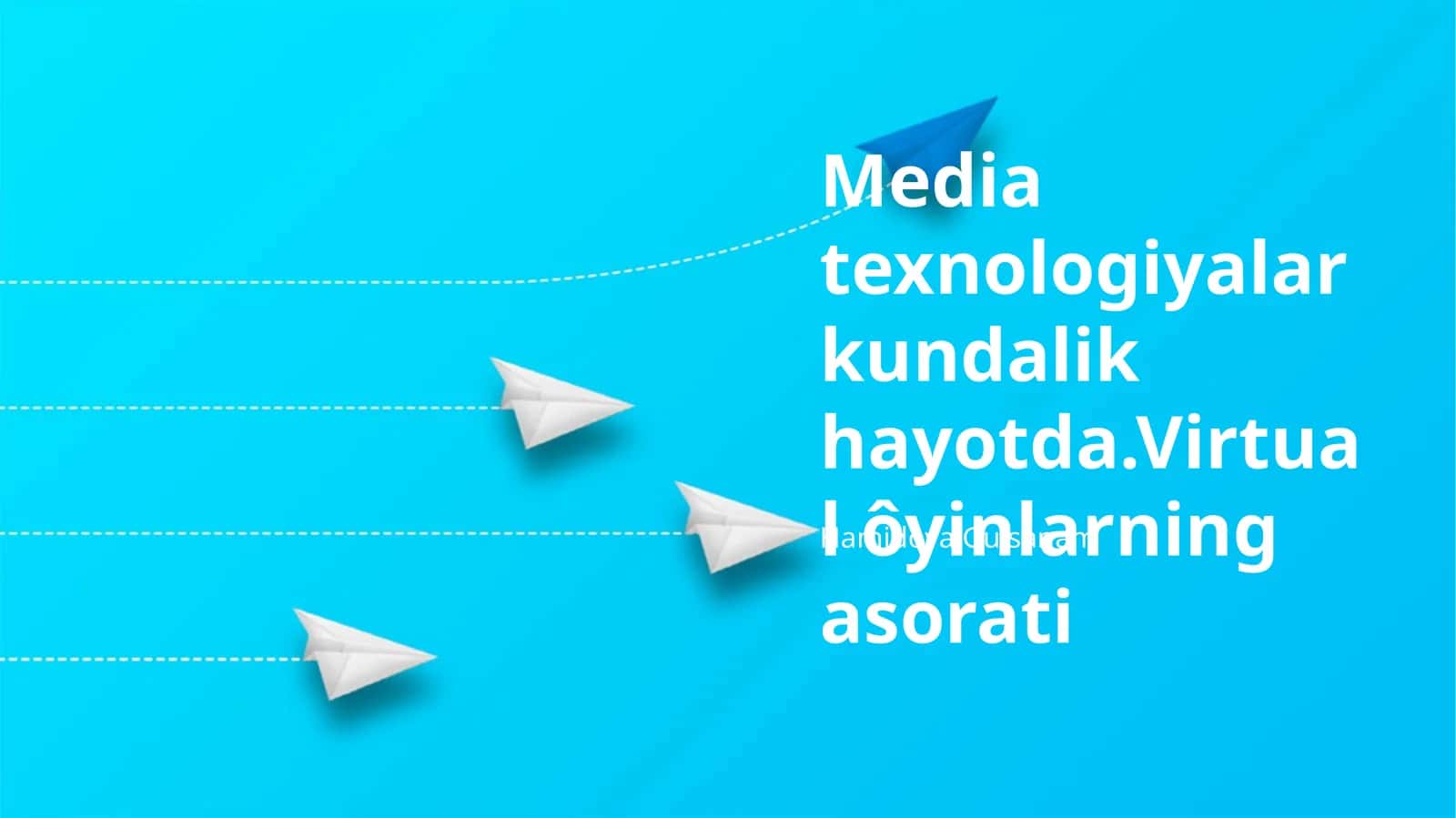 Media texnologiyalar kundalik hayotda.Virtual ôyinlarning asorati
