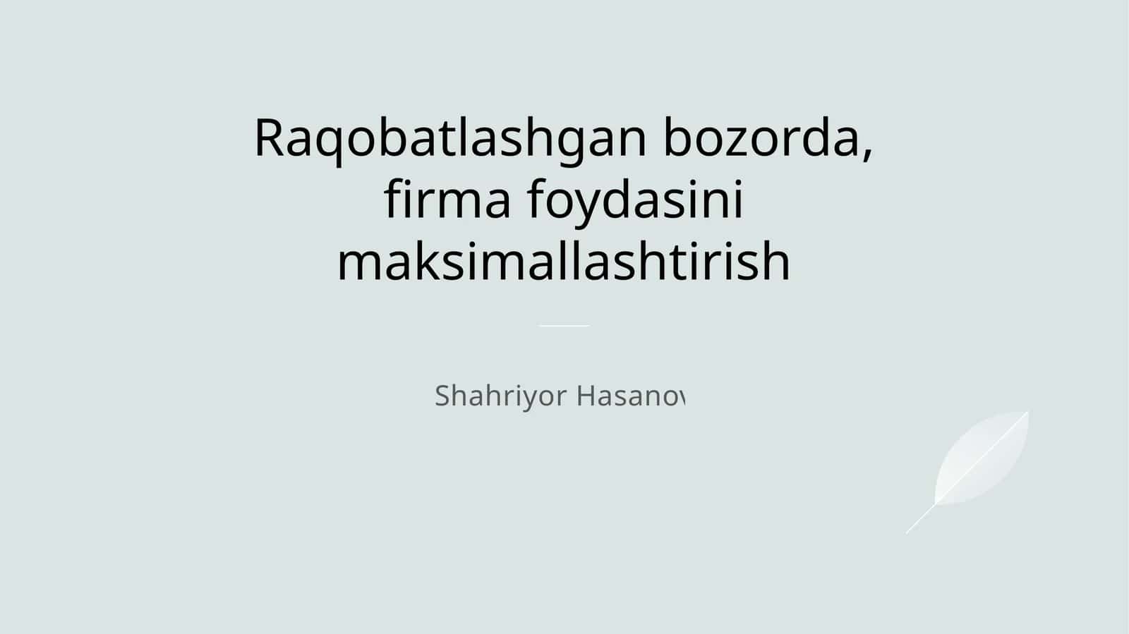 Globalizatsiya va Bozor Kengaytirish