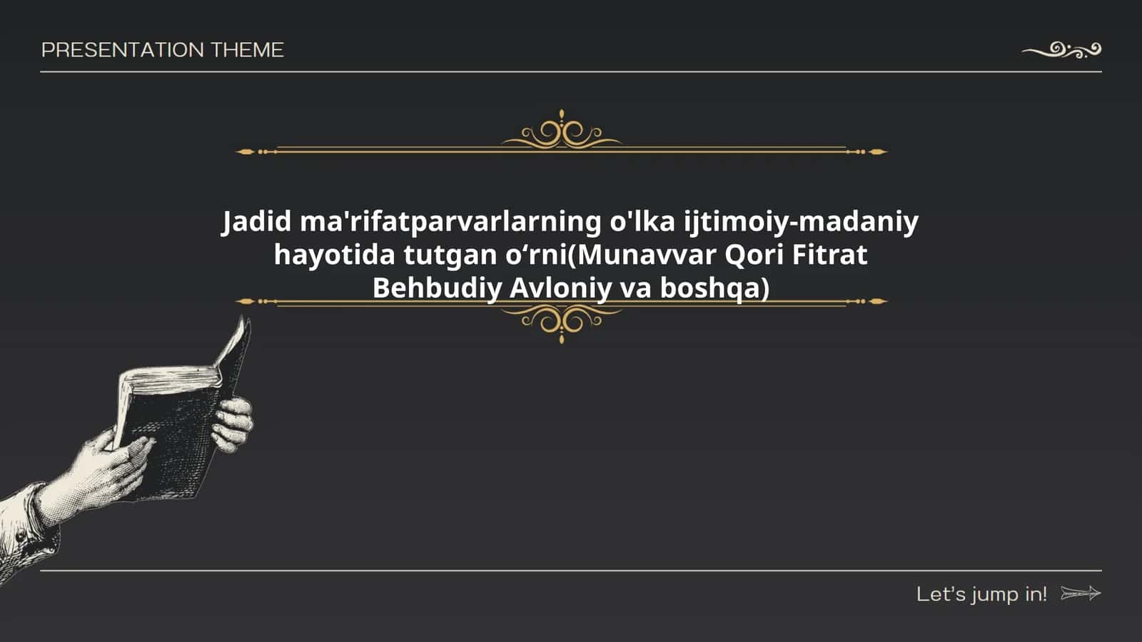 Jadid ma'rifatparvarlarning o'lka ijtimoiy-madaniy hayotida tutgan oʻrni(Munavvar Qori Fitrat Behbudiy Avloniy va boshqa)