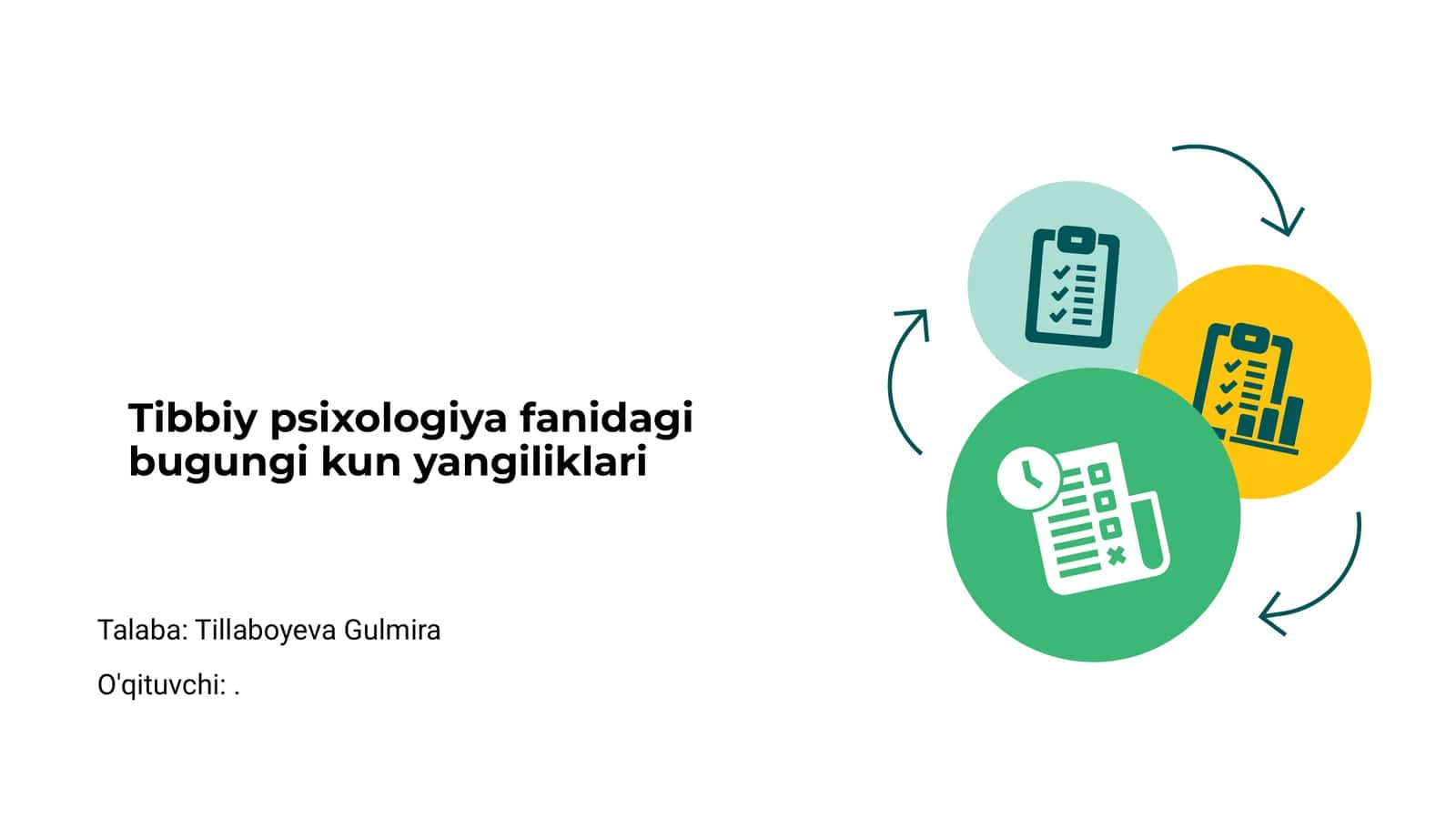 Tibbiy psixologiya fanidagi bugungi kun yangiliklari