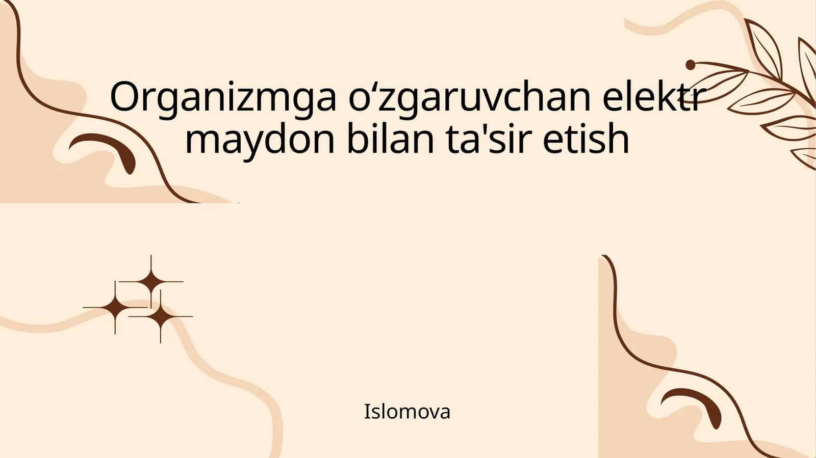 Organizmga oʻzgaruvchan elektr maydon bilan ta'sir etish