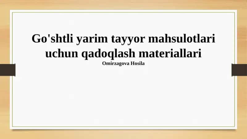 Qog'oz va karton qadoqlash materiallari