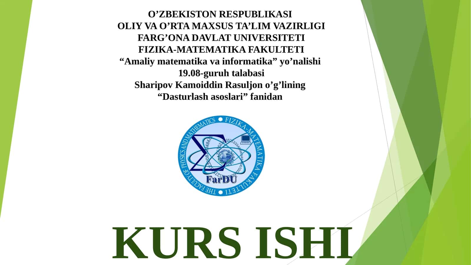С# dasturlash tilida Boshqarish vositalarini yaratish