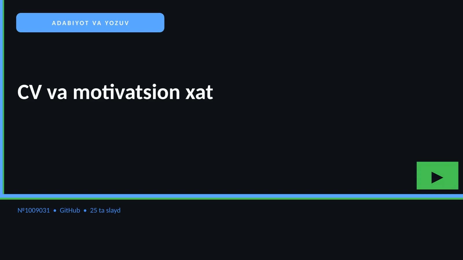 CV va motivatsion xat