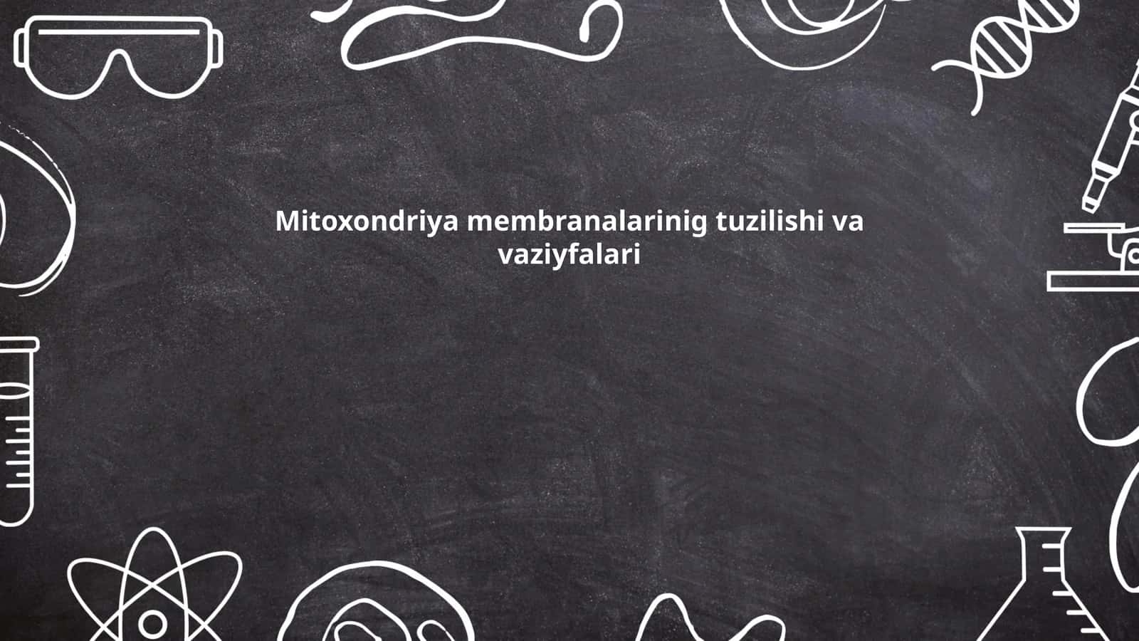 Mitoxondriya membranalarinig tuzilishi va vaziyfalari