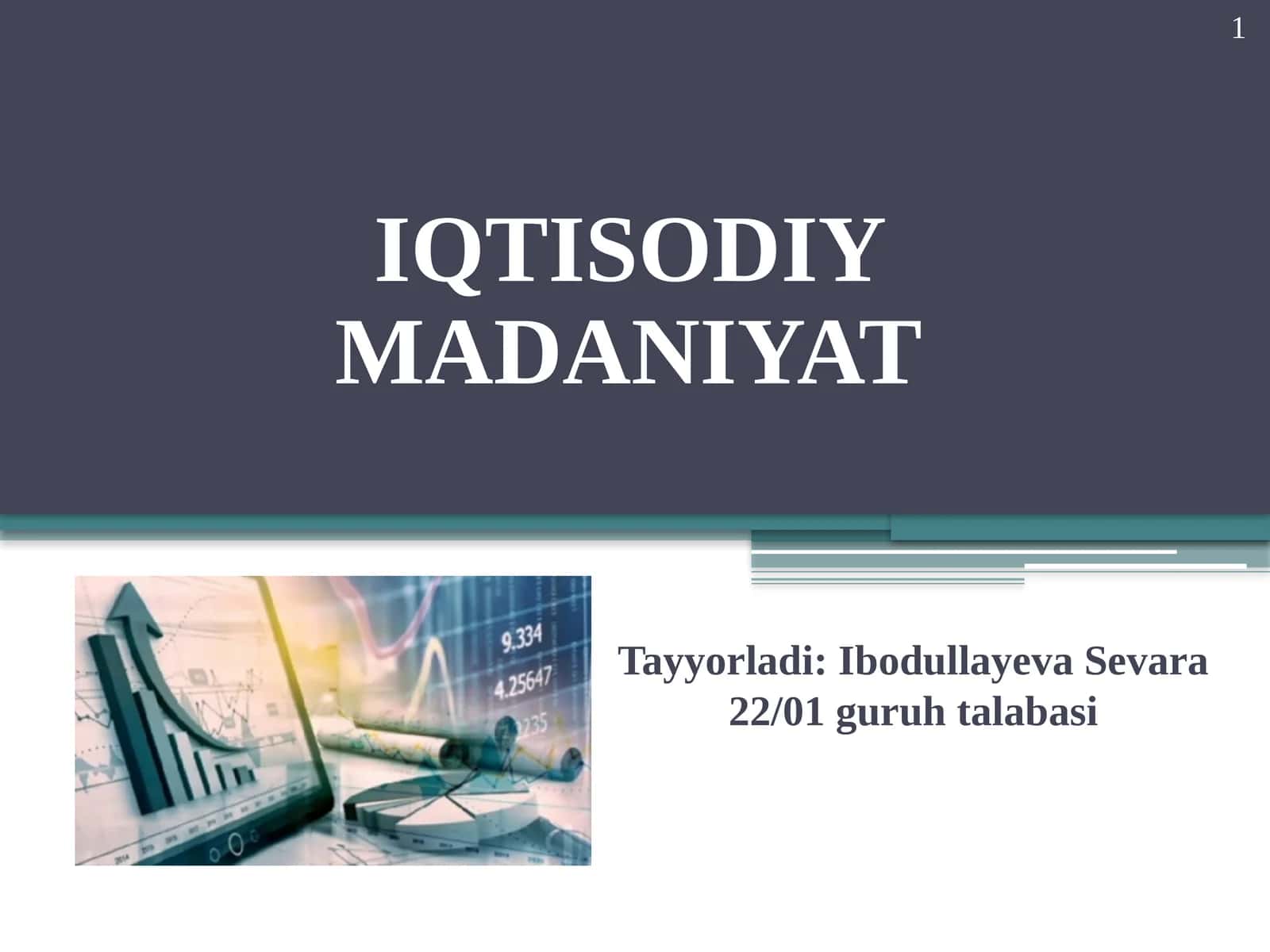 IQTISODIY MADANIYAT