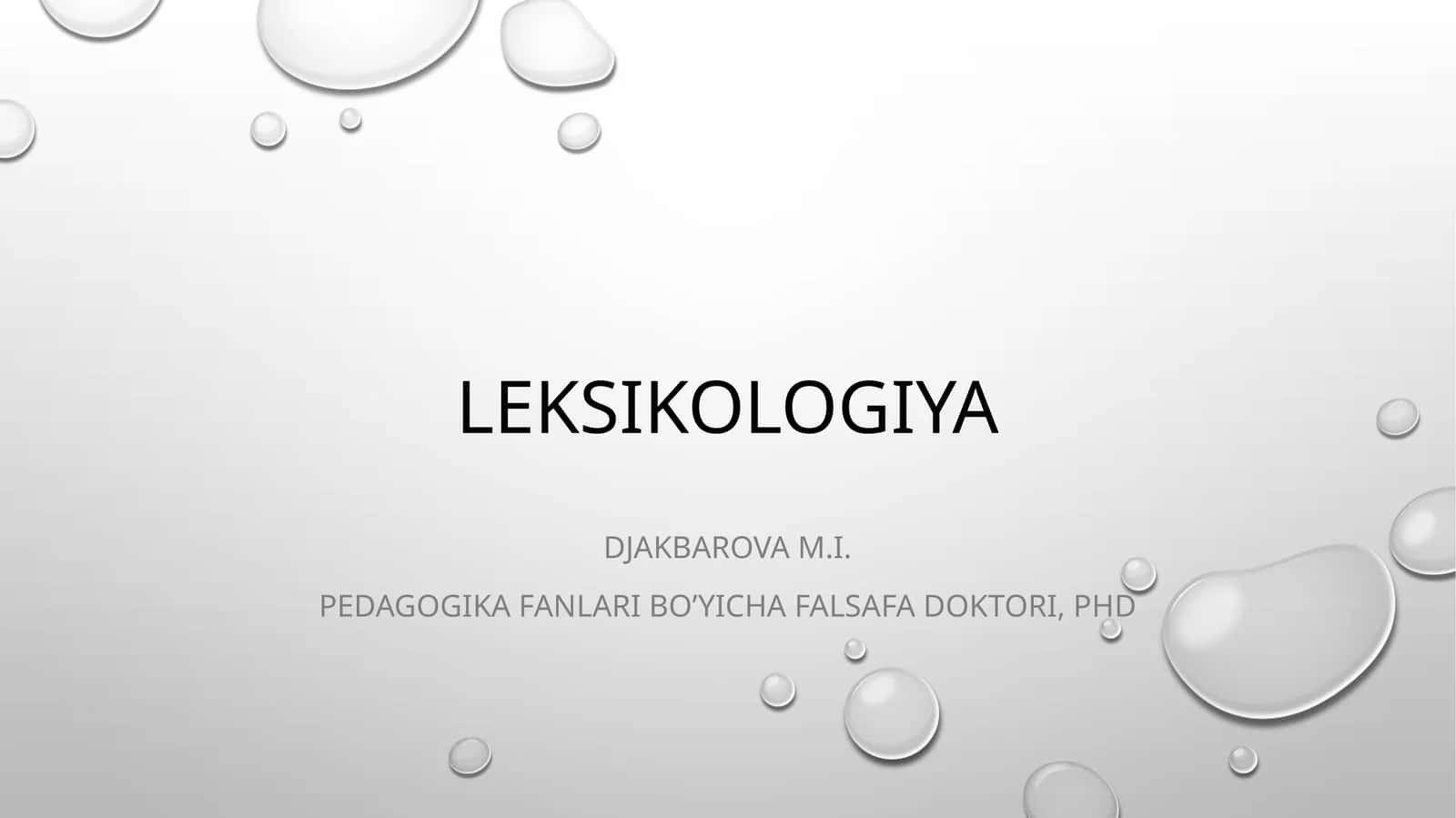 Leksikologiya