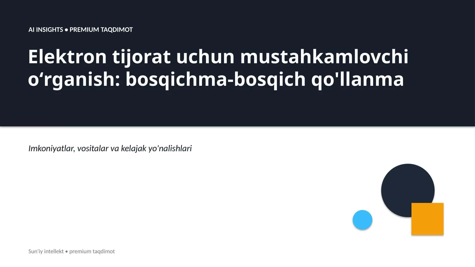 Elektron tijorat uchun mustahkamlovchi oʻrganish: bosqichma-bosqich qo'llanma