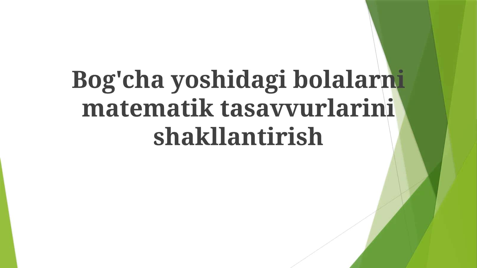 Matematik ta'limi asoslari