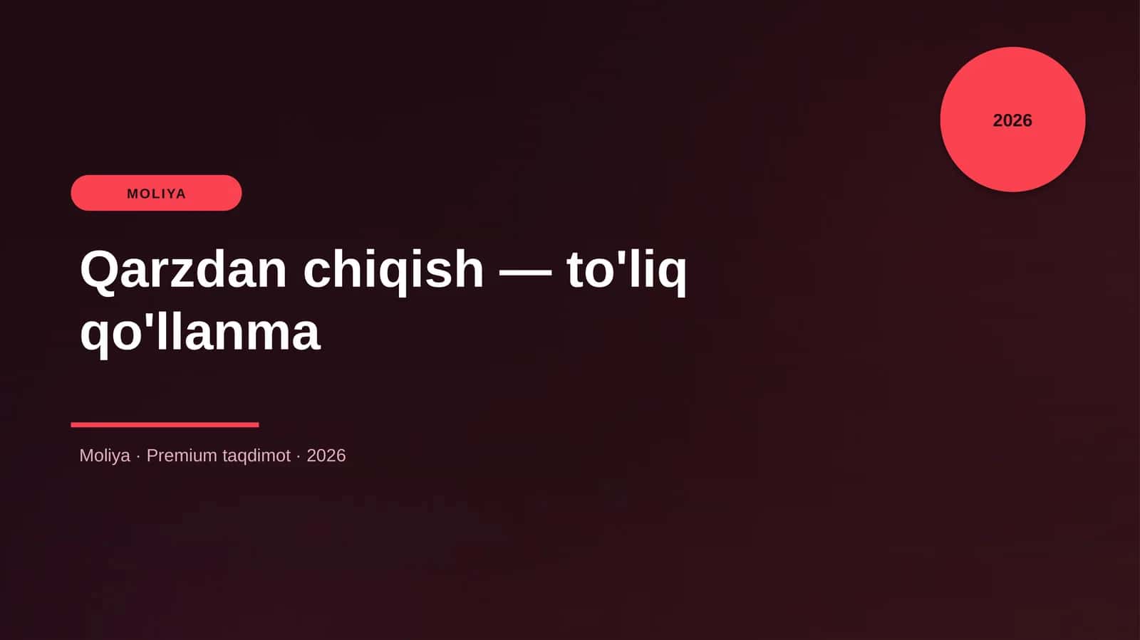 Qarzdan chiqish — to'liq qo'llanma