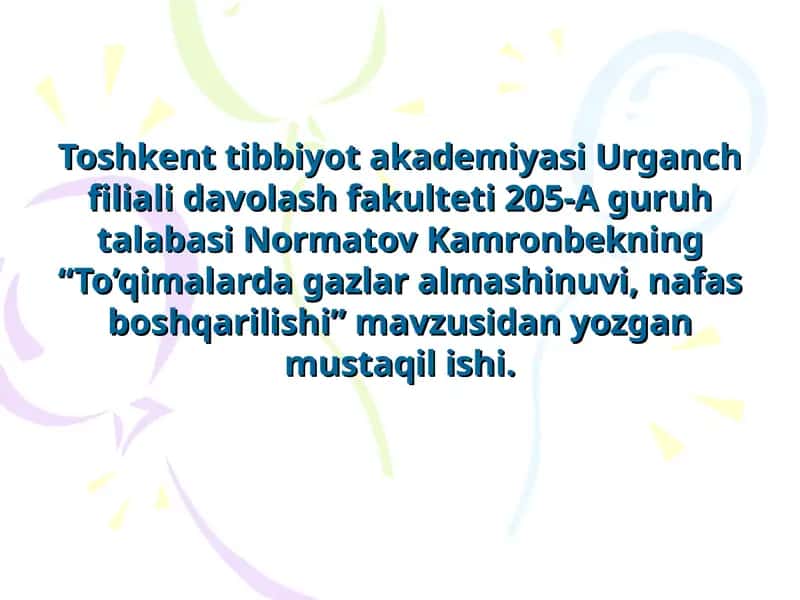 Tibbiyot. Fiziologiya