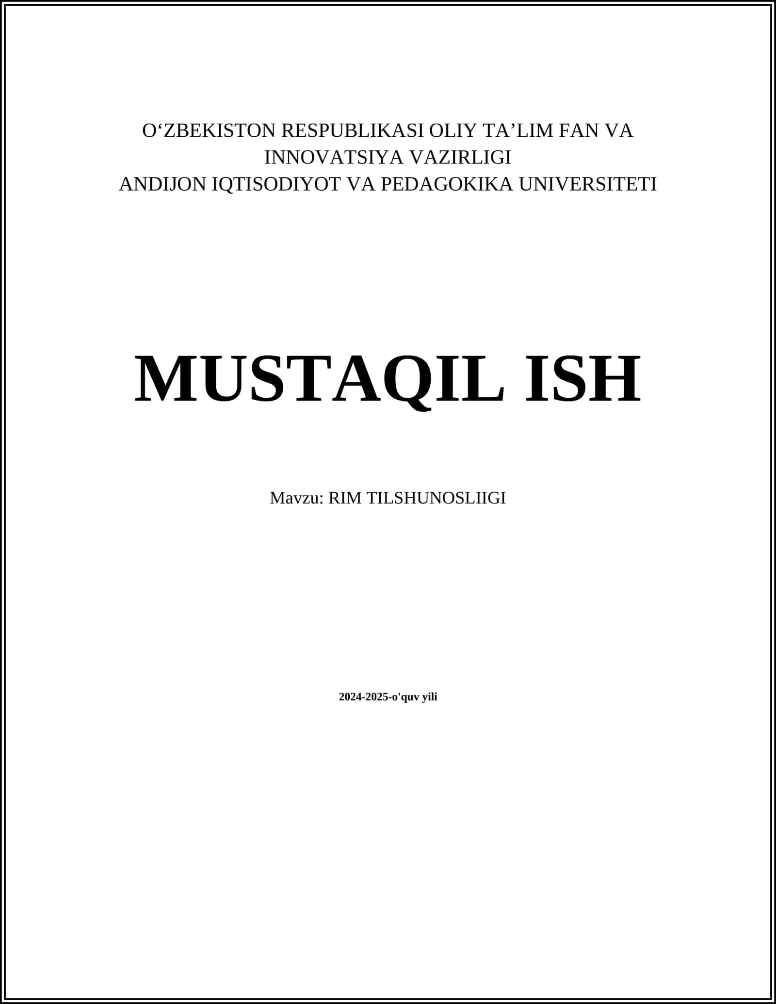 RIM TILSHUNOSLIIGI