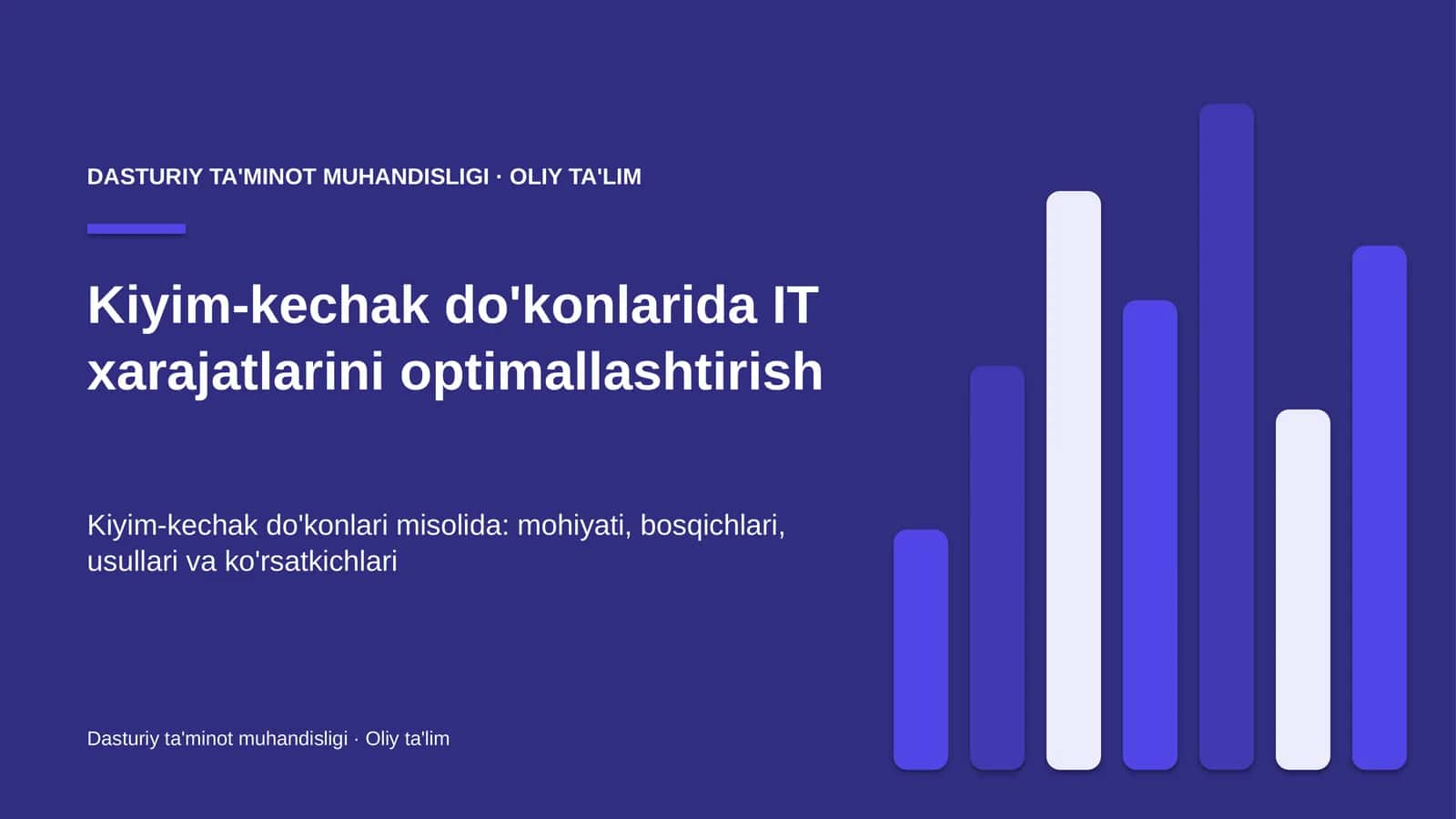 Kiyim-kechak do'konlarida IT xarajatlarini optimallashtirish