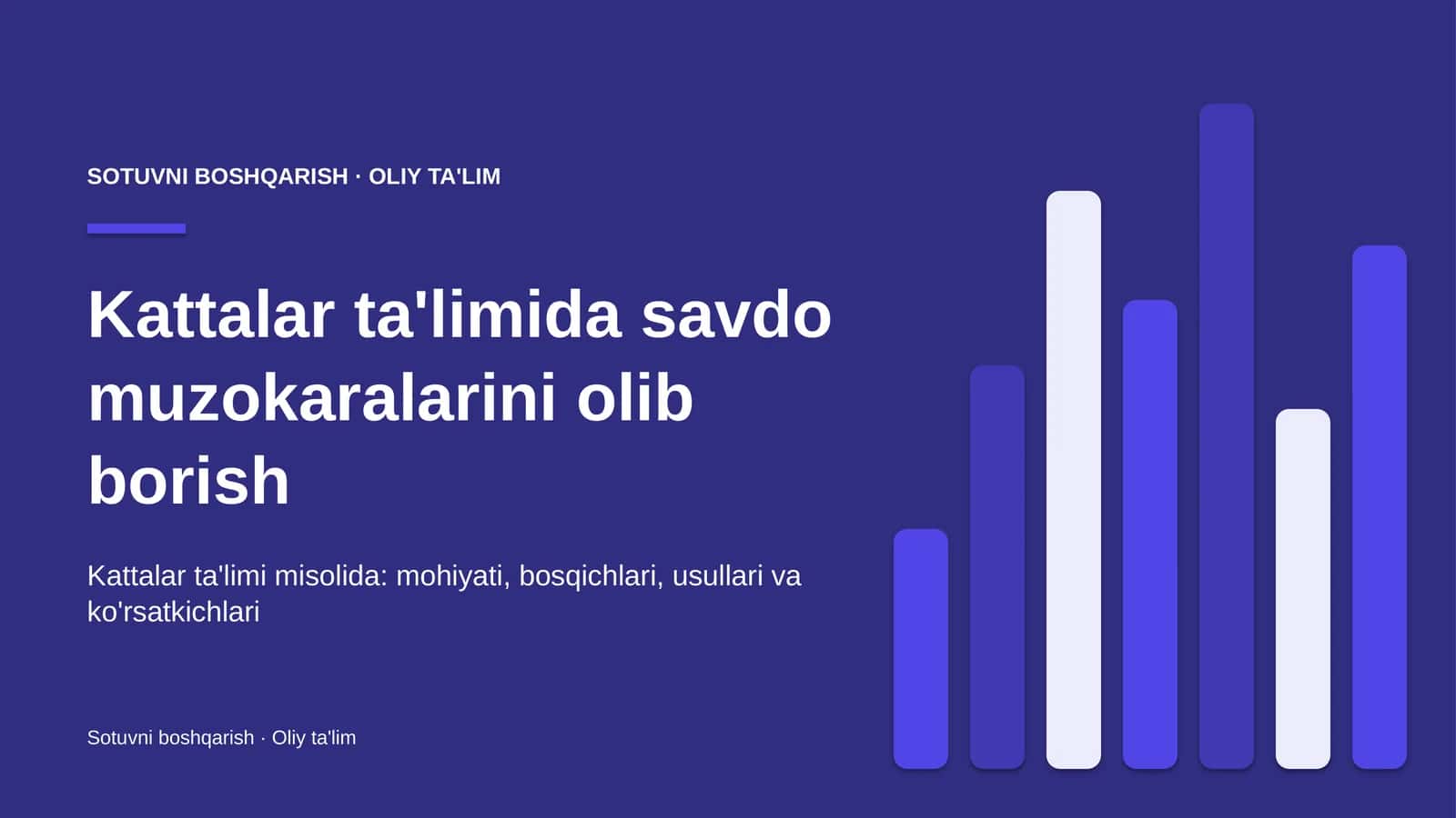 Kattalar ta'limida savdo muzokaralarini olib borish