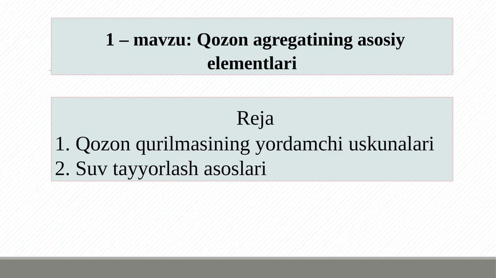 Qozon agregatining asosiy elementlari