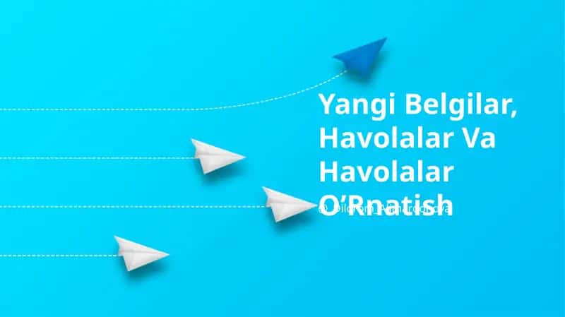 Yangi Belgilar, Havolalar Va Havolalar OʼRnatish