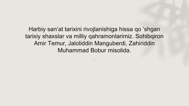 Amir Temur harbiy san'at tarixi rivojlantirishda strategik rejalashtirishni joriy etishi
