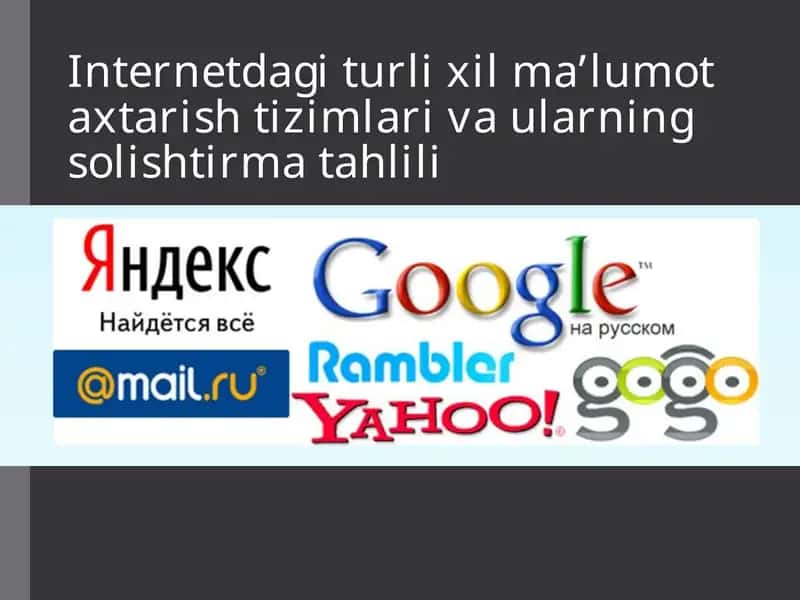 INTERNETDA MA`LUMOT IZLASH