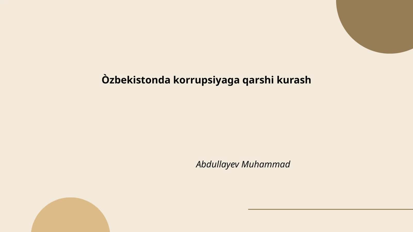 Korrupsiyaga qarshi kurash