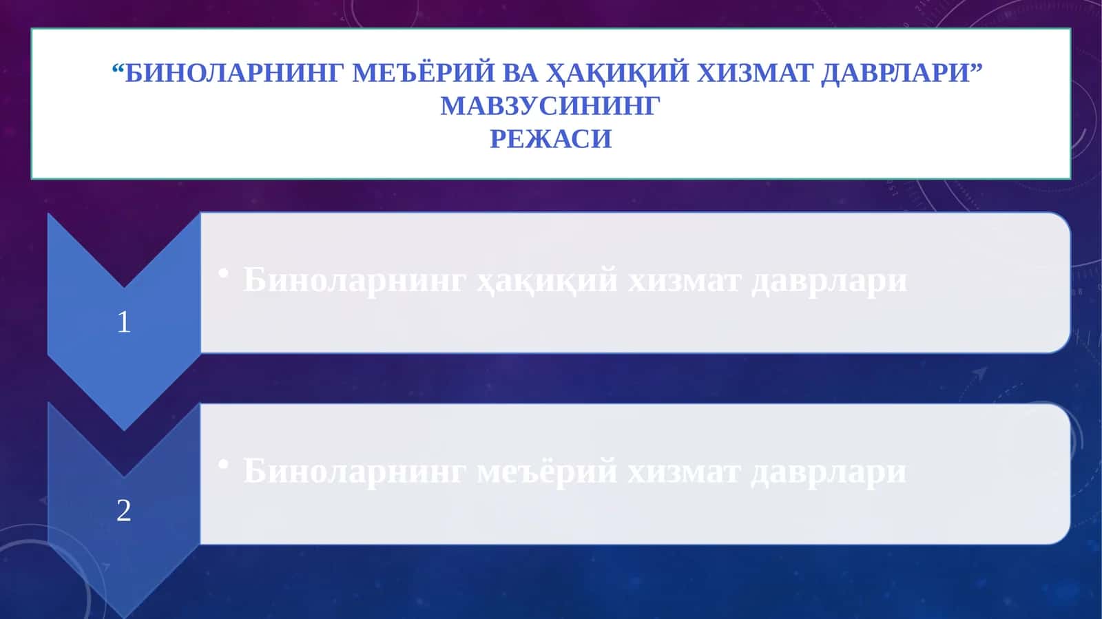 Биноларнинг меъёрий ва ҳақиқий хизмат даврлари