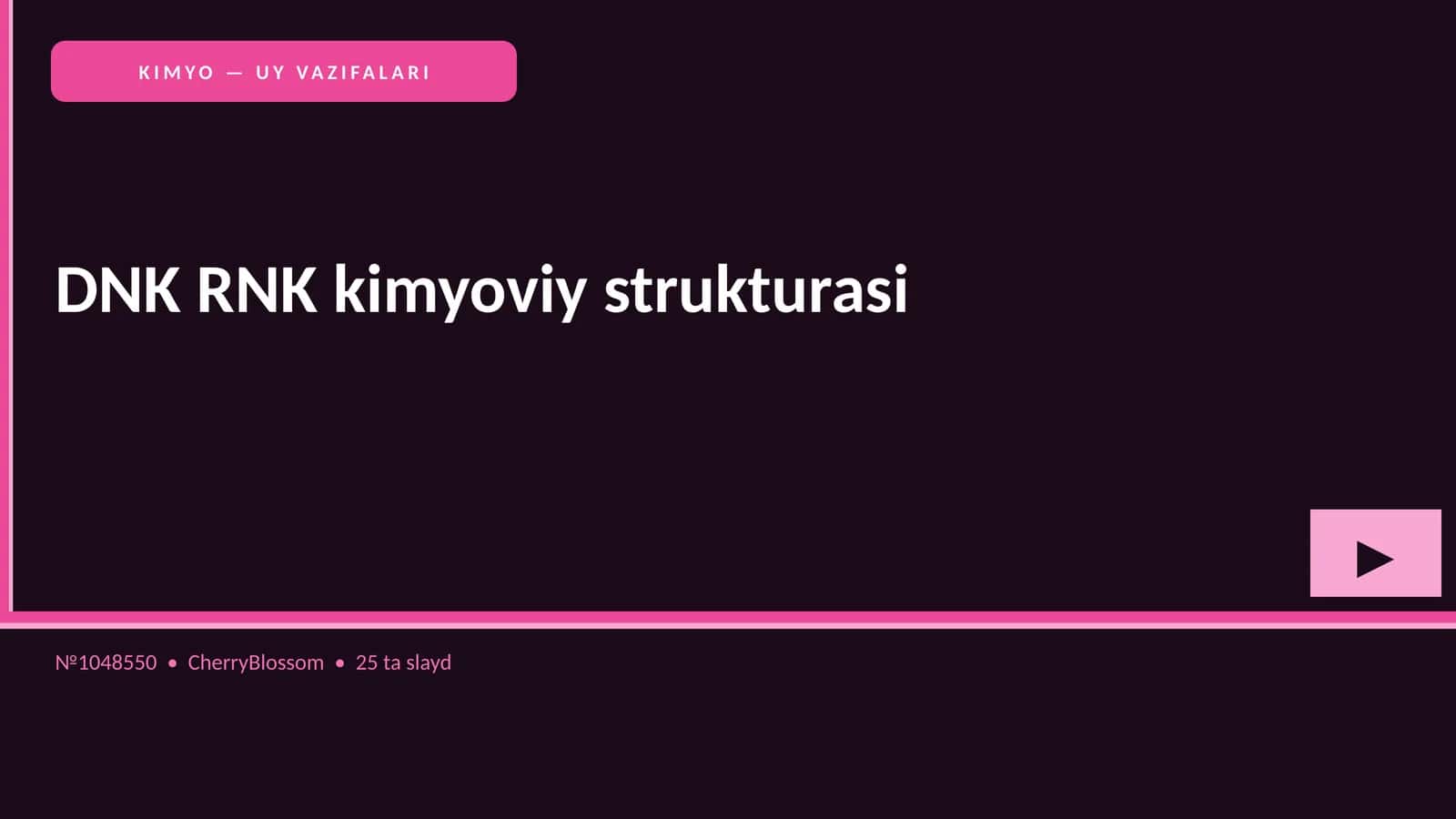 KIMYO — UY VAZIFALARI