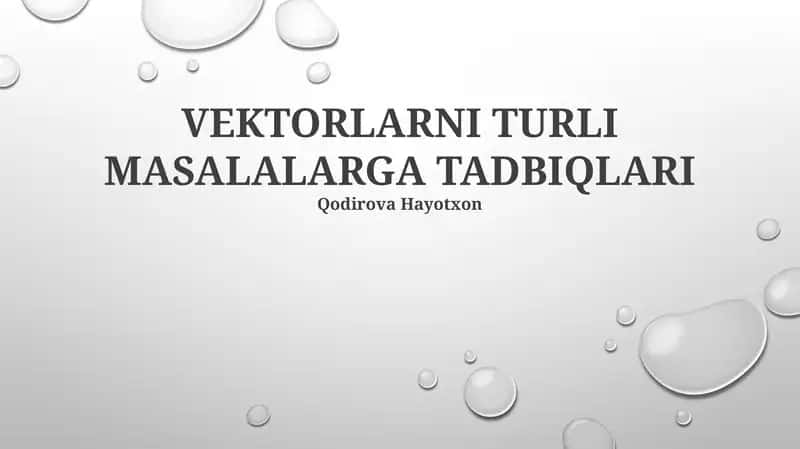 Vektorlarning Muhandislikdagi Qoʻllanilishi