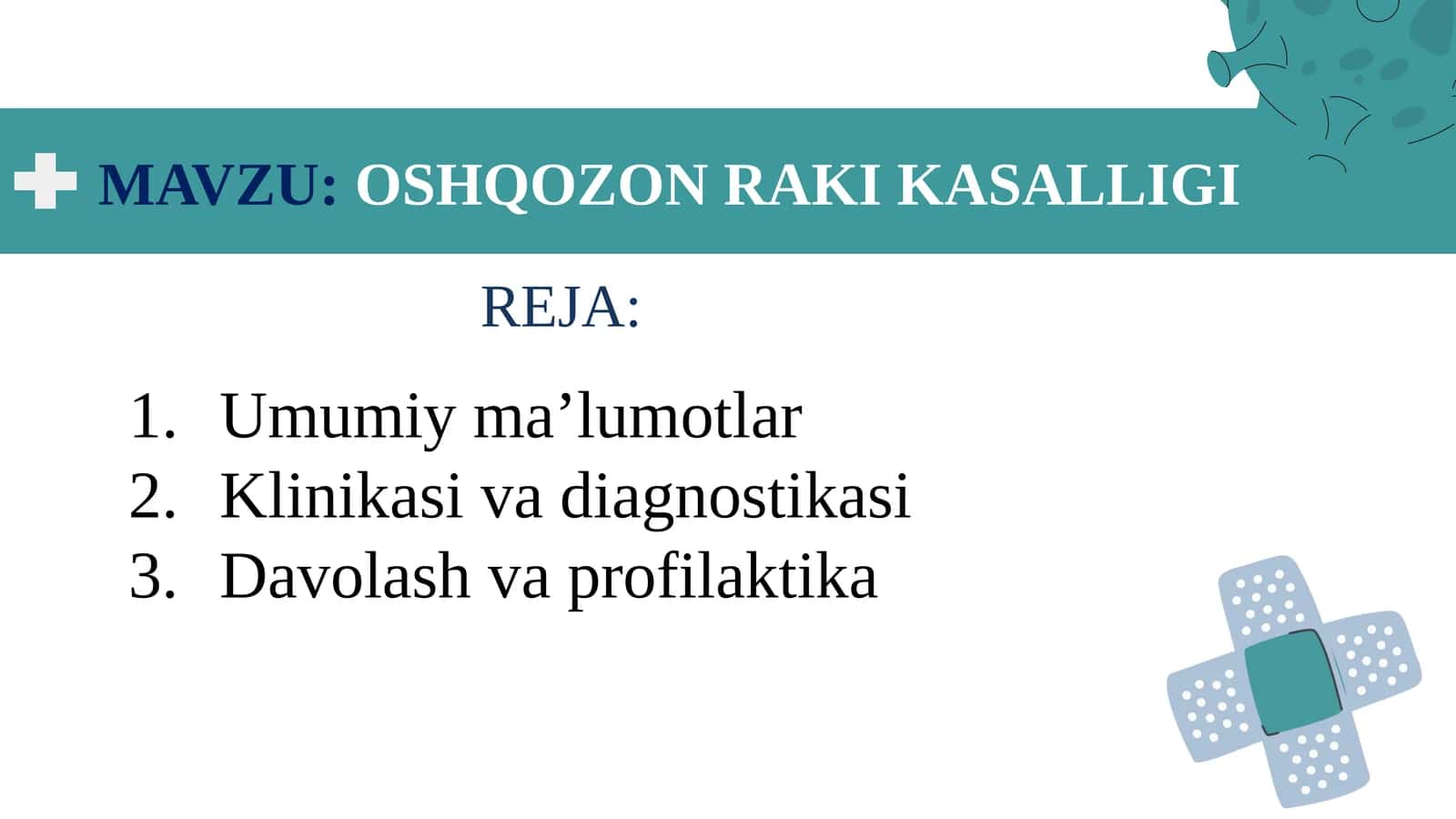 OSHQOZON RAKI KASALLIGI