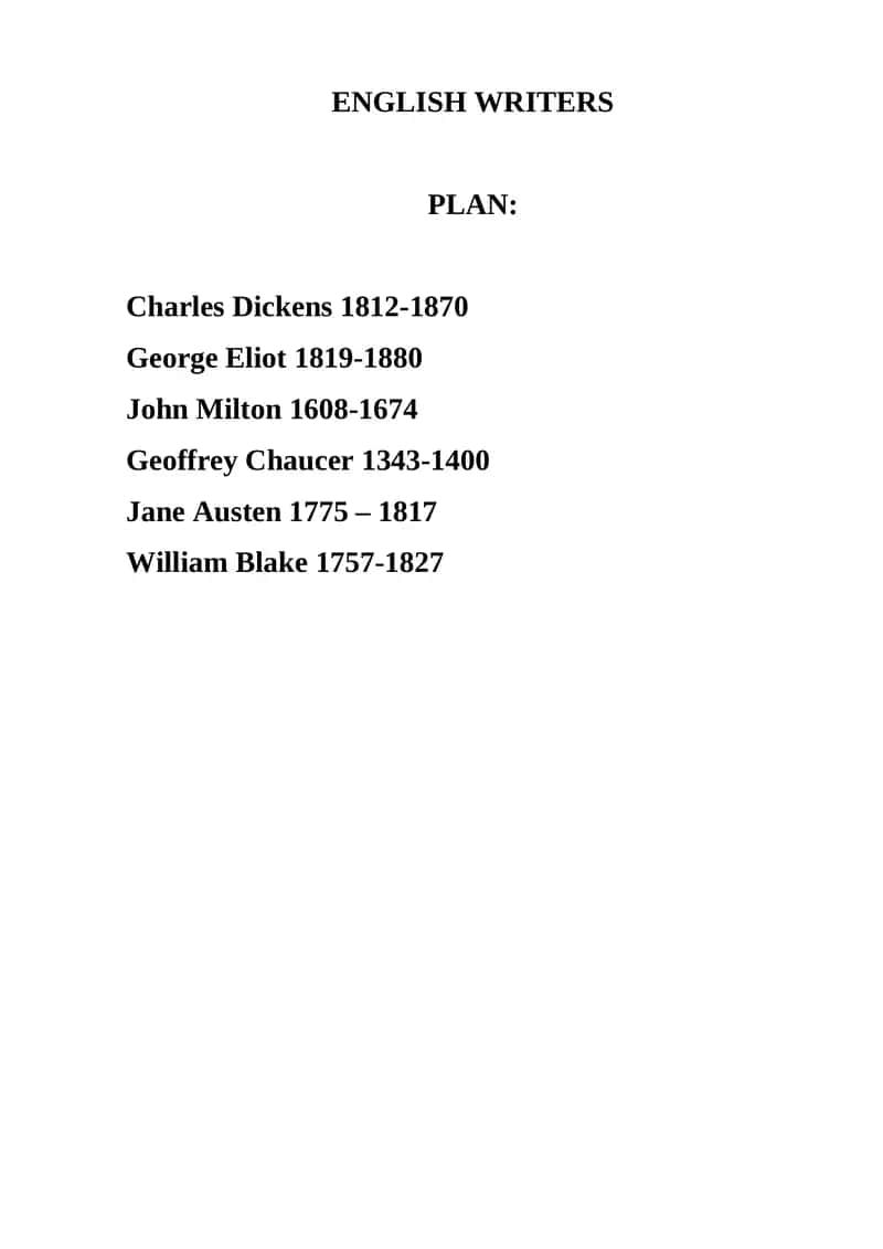 English Writers