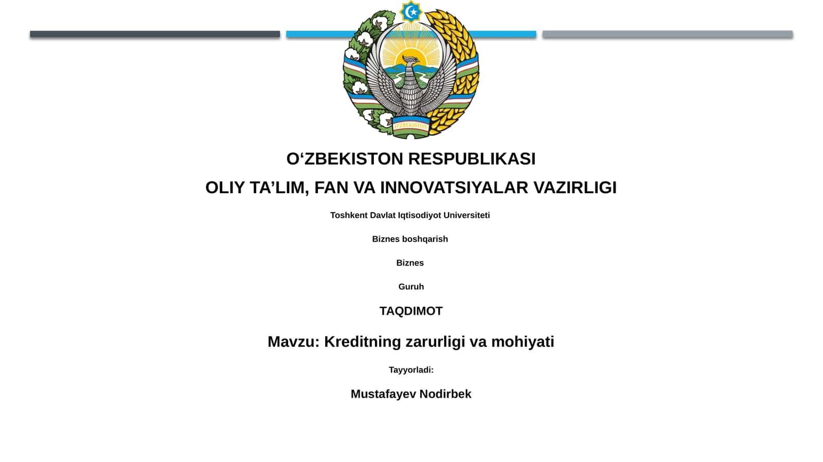 Kreditning zarurligi va mohiyati