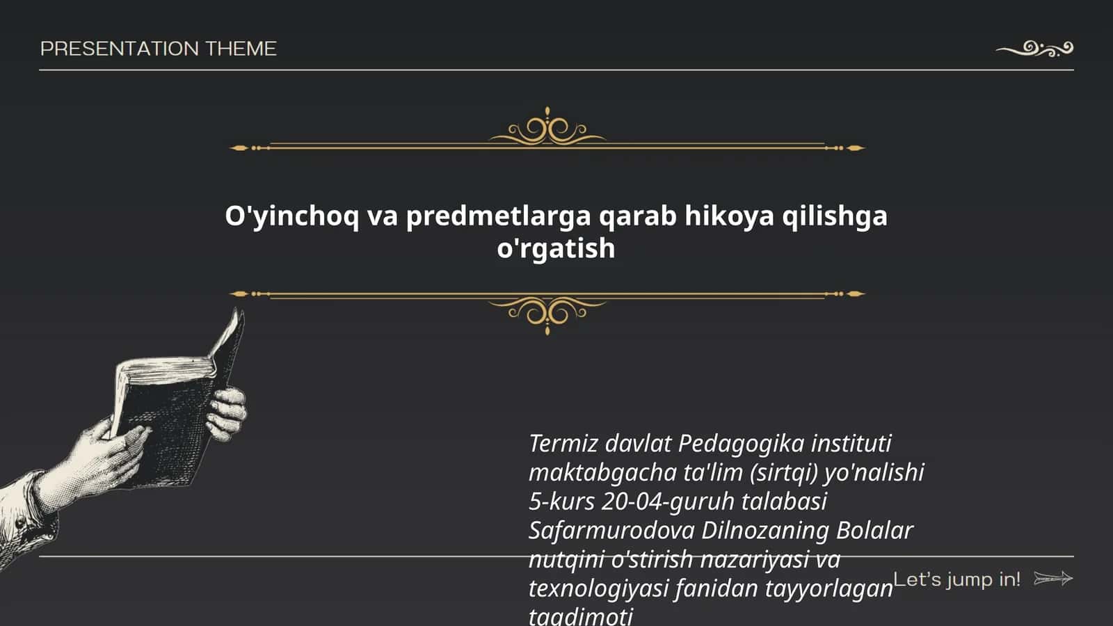 Bolalar nutqini o'stirish nazariyasi va texnologiyasi