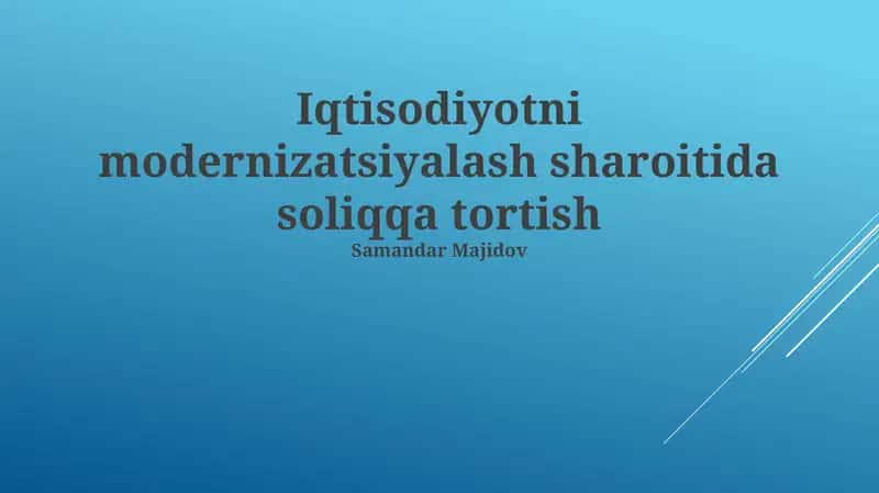Soliq Siyosati va Iqtisodiy O'sish