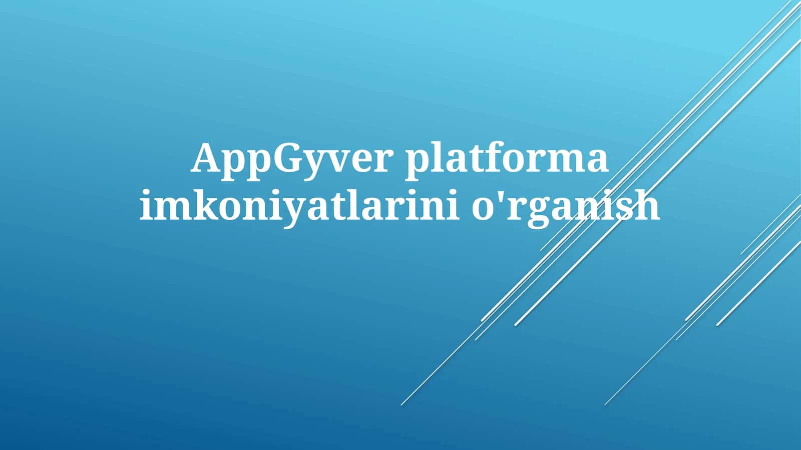 AppGyver Platformi