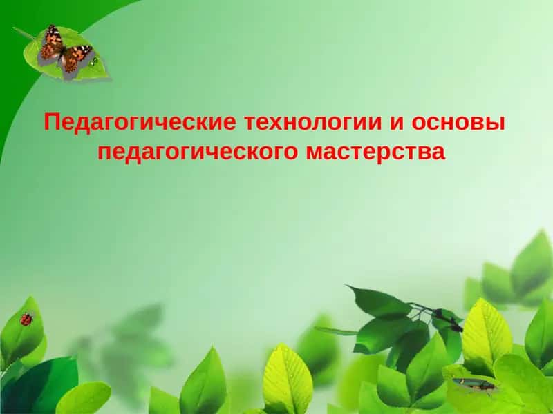 Педагогические технологии и основы педагогического мастерства