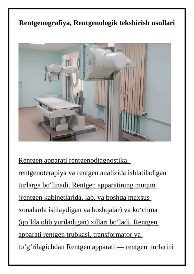 Rentgen apparati