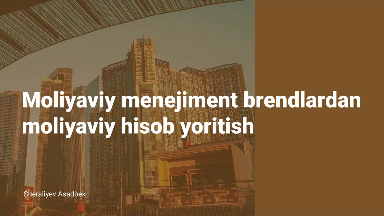 Brendning moliyaviy hisob yoritish strategiyalari