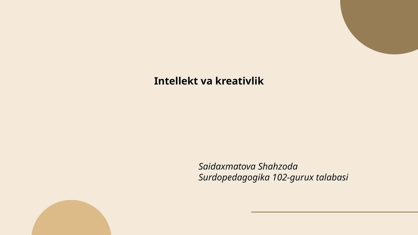 Intellekt va kreativlik