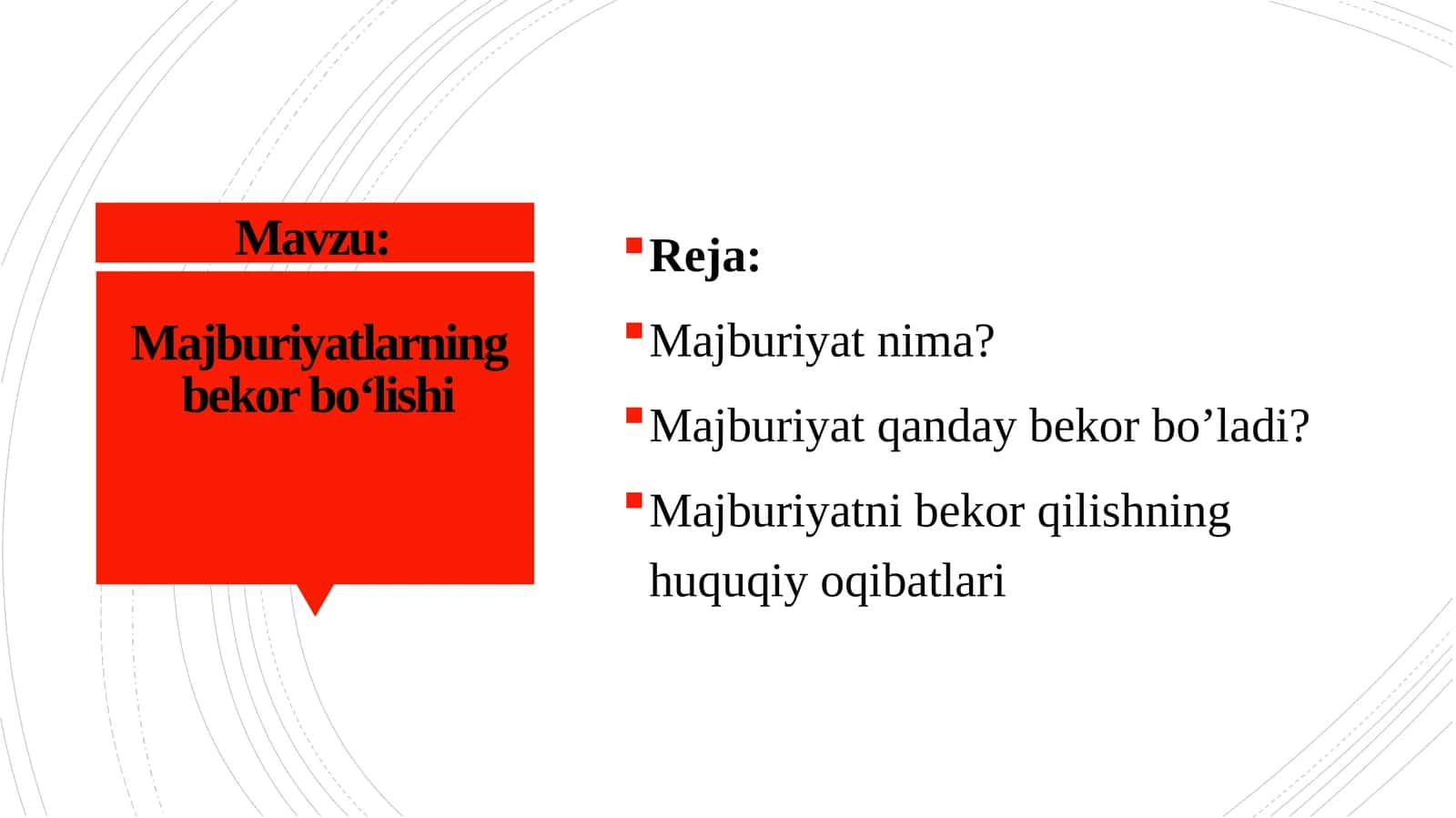 Majburiyatlarning bekor boʻlishi